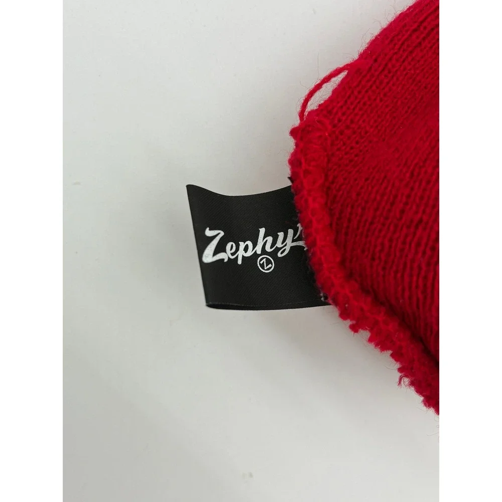 Zephyr Ohio State Buckeyes Red Knit Cuffed Beanie Hat Embroidered Logo OSU